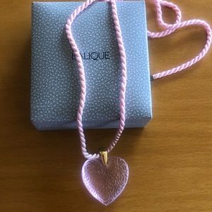 Lalique crystal heart necklace.
